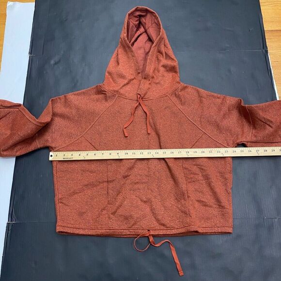 PrAna‎ Ziller Sweatshirt Women Small Orange Hooded Pullover Gingerbread Wool New - Picture 7 of 16